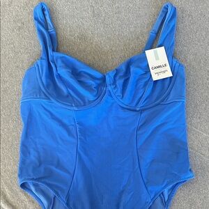 Elegant Blue One-Piece Swimsuit